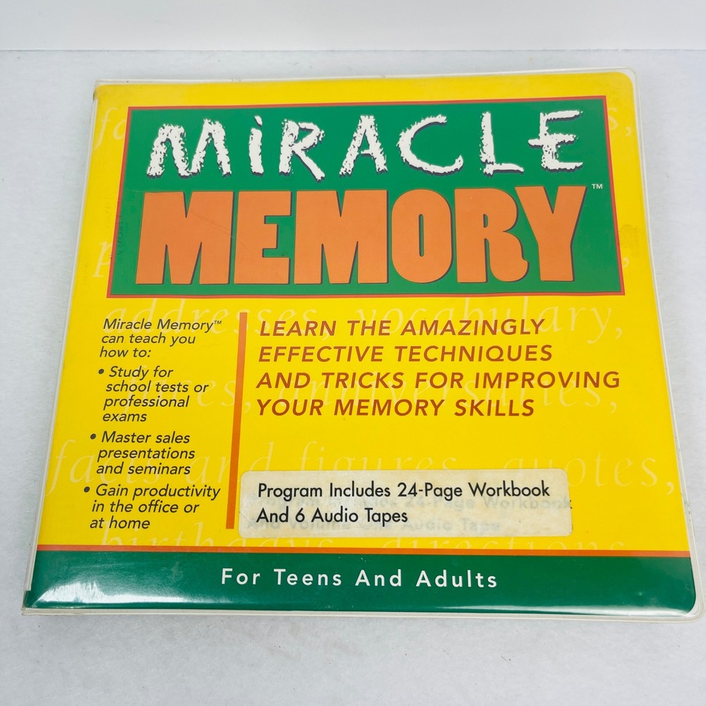 Ramparts Miracle Memory Audio Course 6 Cassette Tapes Workbook 1995 3669-7 Good